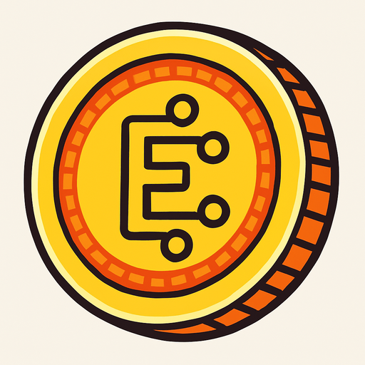 2d electronic visible coin.
In-Game asset.  2d.  High contrast.  No shadows