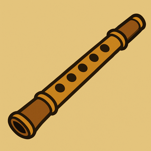 Flute in professor Layton game style.
In-Game asset.  2d.  High contrast.  No shadows