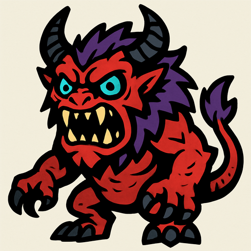 Canavar.
In-Game asset.  2d.  High contrast.  No shadows