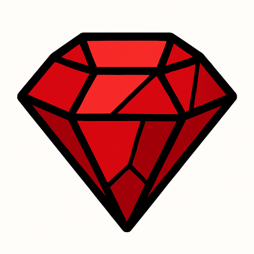 ruby.
In-Game asset.  2d.  High contrast.  No shadows