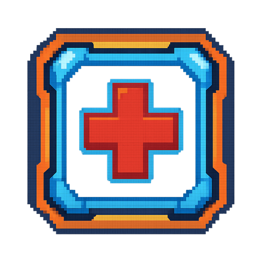 Health Powerup in 2d space shooter (top down).
In-Game asset.  2d.  High contrast.  No shadows