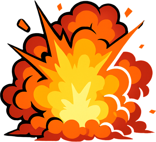 Explosion.
In-Game asset.  2d.  High contrast.  No shadows