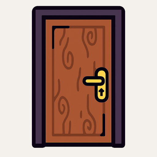 door shut.
In-Game asset.  2d.  High contrast.  No shadows