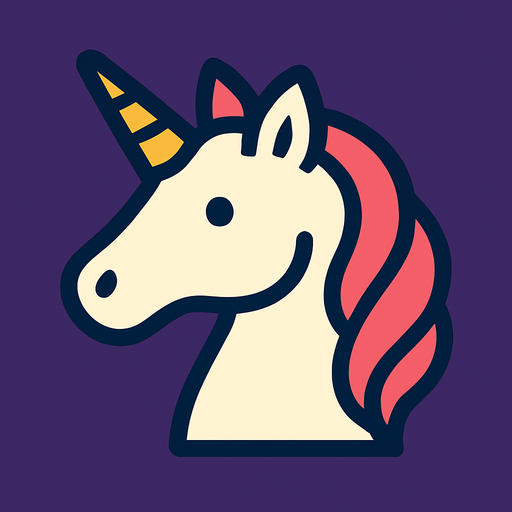 unicorn icon.
In-Game asset.  2d.  High contrast.  No shadows