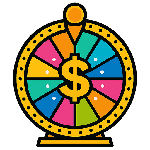 Wheel of fortune.
In-Game asset.  2d.  High contrast.  No shadows