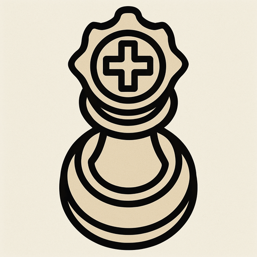 Chess White king view from top.
In-Game asset.  2d.  High contrast.  No shadows