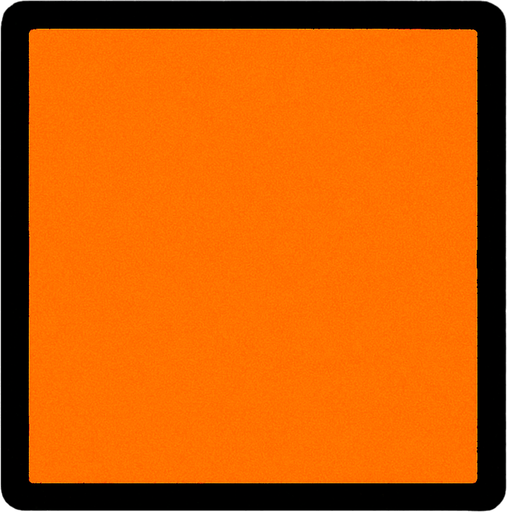 As un simple cuadrado naranja.
In-Game asset.  2d.  High contrast.  No shadows