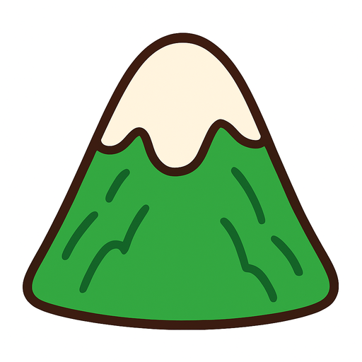 montaña tierna sin cara kawaii.
In-Game asset.  2d.  High contrast.  No shadows