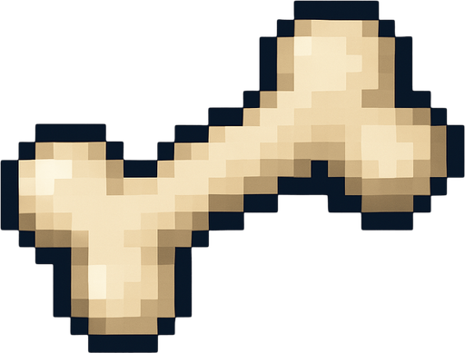 Piksel kemik.
In-Game asset.  2d.  High contrast.  No shadows