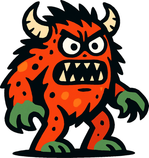 Un mounstro.
In-Game asset.  2d.  High contrast.  No shadows