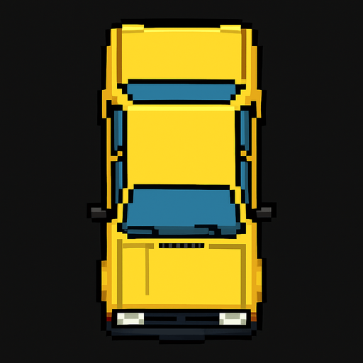 pixel art tofaş bird's eye view.
In-Game asset.  2d.  High contrast.  No shadows