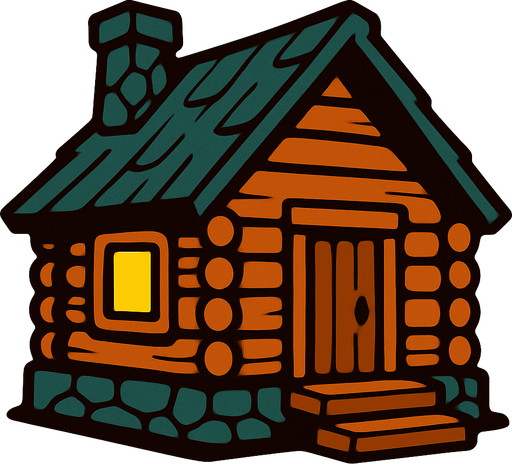 cabin.
In-Game asset.  2d.  High contrast.  No shadows
