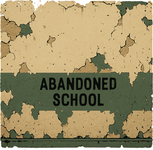 Make a wall like it was in a abandoned school.
In-Game asset.  2d.  High contrast.  No shadows