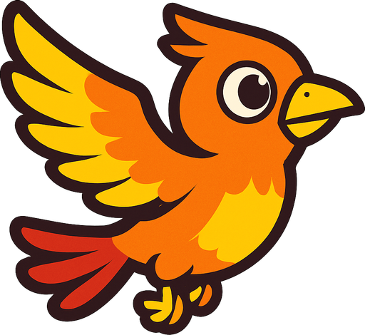 uçan kuş.
In-Game asset.  2d.  High contrast.  No shadows