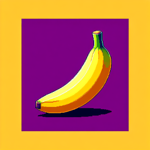 banana.
Single Game Texture. In-Game asset. 2d. Blank background. High contrast. No shadows.