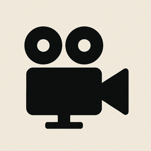 Minimalist film icon.
In-Game asset.  2d.  High contrast.  No shadows