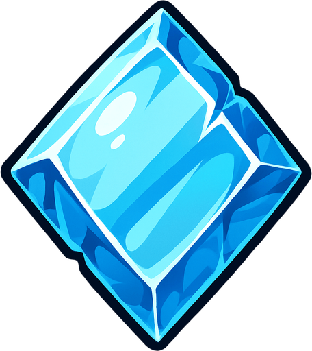 Льдинка как стеклышко.
In-Game asset.  2d.  High contrast.  No shadows