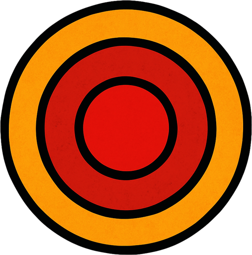target logo 2d ingame asset high contrast no shadows.
In-Game asset.  2d.  High contrast.  No shadows
