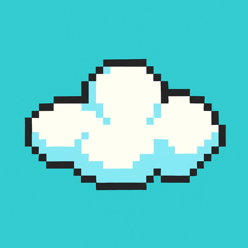 flappy bird cloud, pixel art.
In-Game asset.  2d.  High contrast.  No shadows