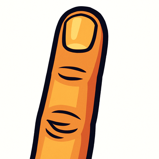 Just a finger top view.
In-Game asset.  2d.  High contrast.  No shadows