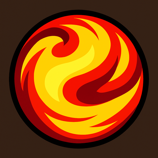 red and yellow mix orb.
In-Game asset.  2d.  High contrast.  No shadows