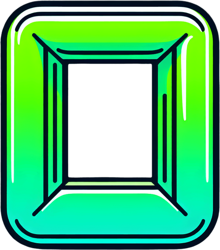 neongreen rectangle with rounded corners, transparent in the middle.