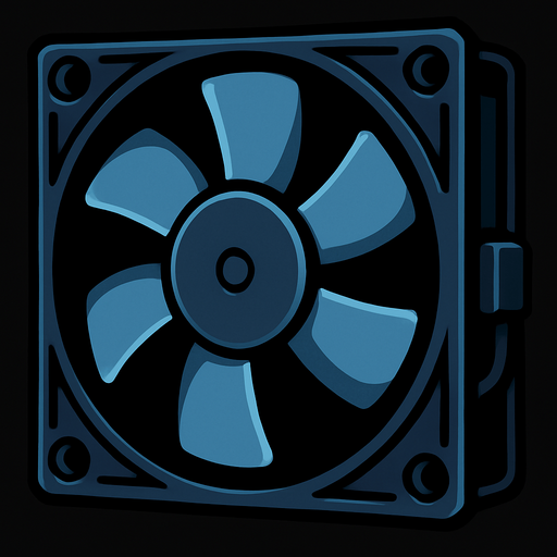 Cooling fan.
In-Game asset.  2d.  High contrast.  No shadows