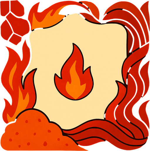 El margen para una carta que representa el tipo fuego