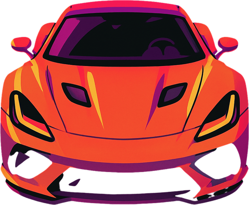 Vertical sports car.
In-Game asset.  2d.  High contrast.  No shadows