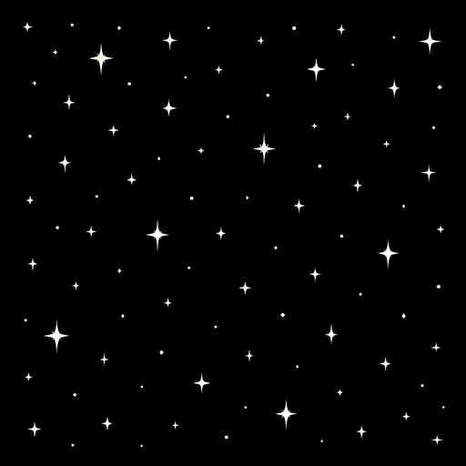 siyah arka planda rastgele dağılmış minik parıltılı yıldızlar.
In-Game asset.  2d.  High contrast.  No shadows