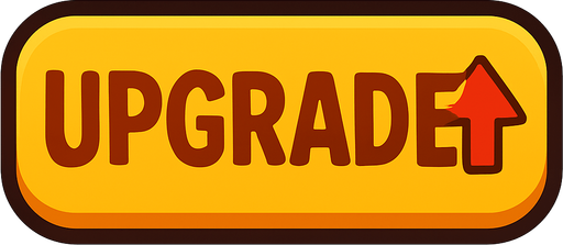 a 2d upgrade button png.
In-Game asset.  2d.  High contrast.  No shadows