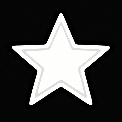 beyaz renkli yıldız.
In-Game asset.  2d.  High contrast.  No shadows