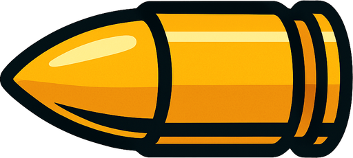 bullet.
In-Game asset.  2d.  High contrast.  No shadows