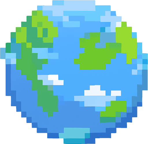 yalnızca pixel dünya kalacak, oyundaki düşman yerine bu görseli kullanacağım. yalnızca bu dünya kalsn pixel şekilde ve arka planı kaldır yani dünya dılındaki her şeyi kaldır