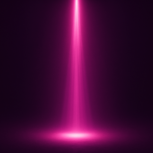 clean red-violet beam from above