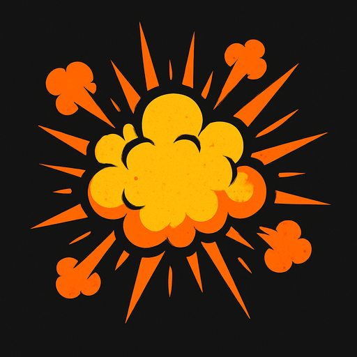 Explosion.
In-Game asset.  2d.  High contrast.  No shadows