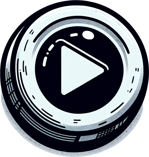 a large round playbutton
Single Game Texture. In-Game asset. 2d. Blank background. High contrast. No shadows.
