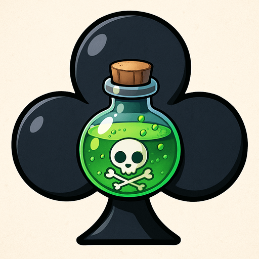 Just the club from this picture with a small bubbling green vial of poison in the center of it. Anime style.