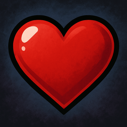 Un corazón rojo.
In-Game asset.  2d.  High contrast