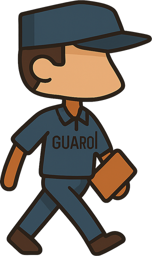 Gardiyan. No background. Transparent background. Blank background. No shadows. 2d. In-Game asset. flat