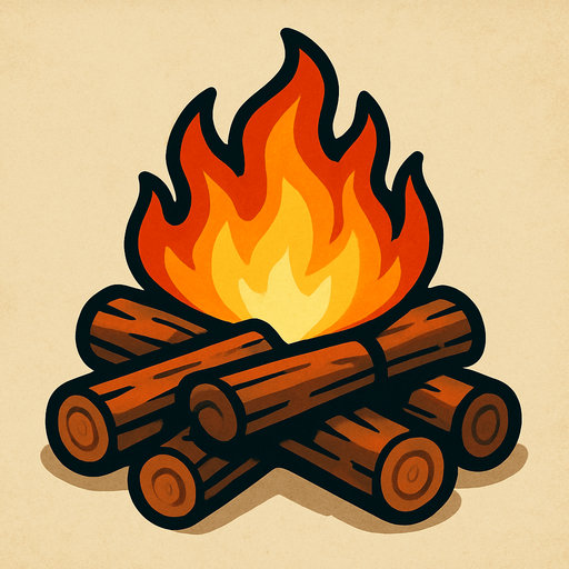 Kamp ateşi.
In-Game asset.  2d.  High contrast.  No shadows