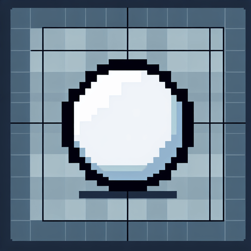 A white bubble with a black outline. Pixel art..
Single Game Texture.  In-Game asset.  2d.  Blank background.  High contrast.  No shadows