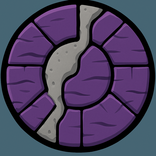 Make a circle of purple tiles whit a hole of cement