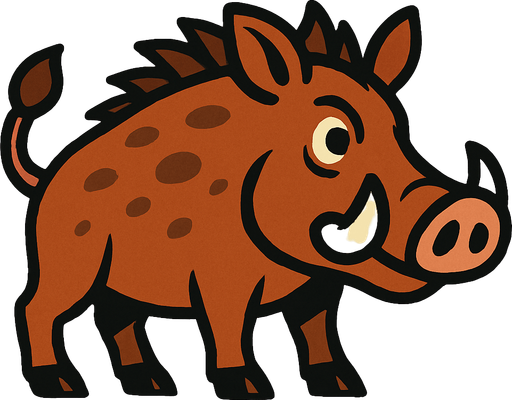 2d big size side scroller wild  warthog image.
In-Game asset.  2d.  High contrast.  No shadows