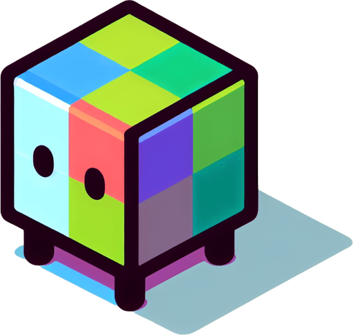 A little cube person. 2 legs. back to viewer. facing 45 degrees to the right. multicoloured skin, cartoon style.
Single Game Texture. In-Game asset. 2d. Blank background. High contrast. No shadows.