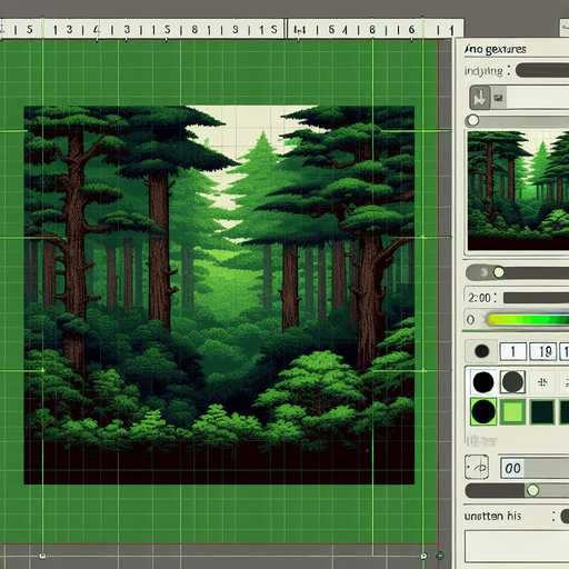 anime style green dark forest.
Single Game Texture.  In-Game asset.  2d.  Blank background.  High contrast.  No shadows