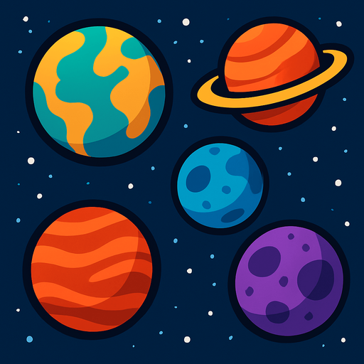 Image with planets in background.
In-Game asset.  2d.  High contrast.  No shadows