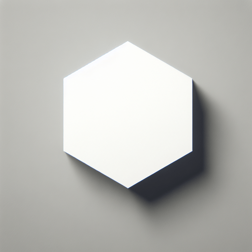 hexagon. flat and white..
Single Game Texture. In-Game asset. 2d. Blank background. High contrast. No shadows.