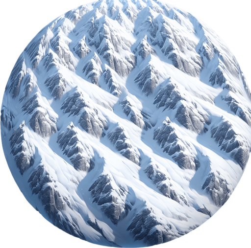 snowy mountains.
Single Game Texture.  In-Game asset.  2d.  Blank background.  High contrast.  No shadows