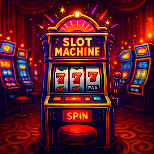Objetivo: Crear un ambiente de casino vibrante y emocionante, enfocado en las tragamonedas, que invite a jugar.

Diseño:

Ambiente: Interior de un casino, con un enfoque en la zona de máquinas tragamonedas.

Elementos:

Filas o grupos de máquinas tragamonedas (parcialmente visibles, desenfocadas en el fondo para no competir con la máquina principal).

Luces brillantes y parpadeantes típicas de las tragamonedas (efecto de neón, destellos).

Detalles de lujo: alfombras estampadas, iluminación ambiental dorada/roja.

Podría haber una pared decorativa elegante o cortinas de terciopelo.

Paleta de Colores: Predominan los dorados, rojos, púrpuras y negros, con destellos de colores vibrantes de las luces de las máquinas.

Perspectiva: Una vista ligeramente elevada o de frente, como si el jugador estuviera inmerso en la sala de tragamonedas.

Sensación: Energía, emoción, oportunidad de ganar y un ambbiente de juego constante.

El fondo debe ser inmersivo y complementar la máquina tragamonedas.
In-Game asset.  2d.  High contrast.  No shadows